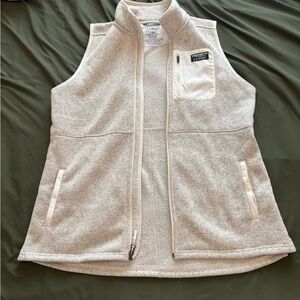 L.L. Bean Cream and Gray Fleece Vest